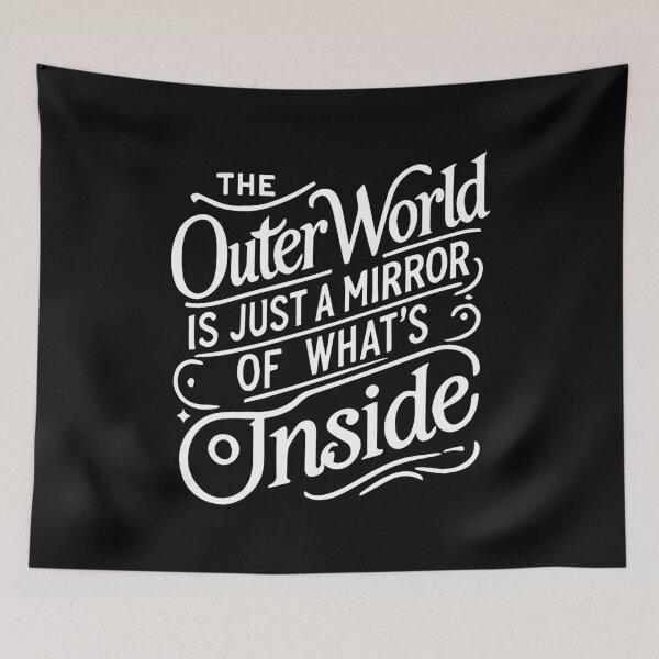 Item preview, Outer World Is A Mirror Of Inside, Law of Attraction Mindset Manifestation designed and sold by chantastical.