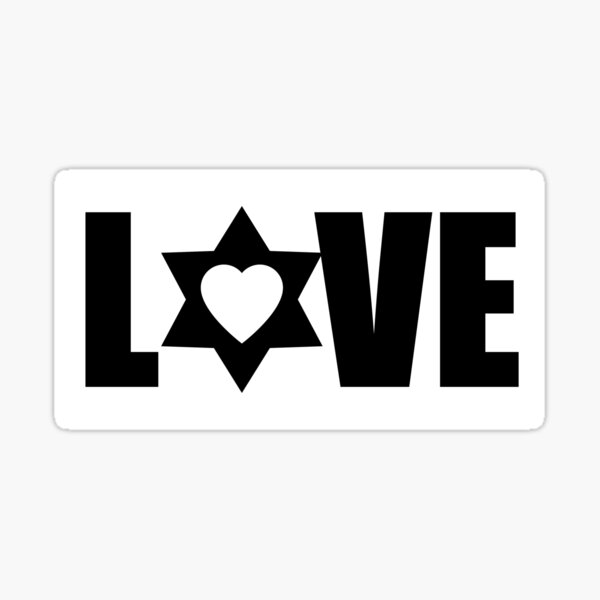 Item preview, L✡VE black on white designed and sold by Jewish Love.
