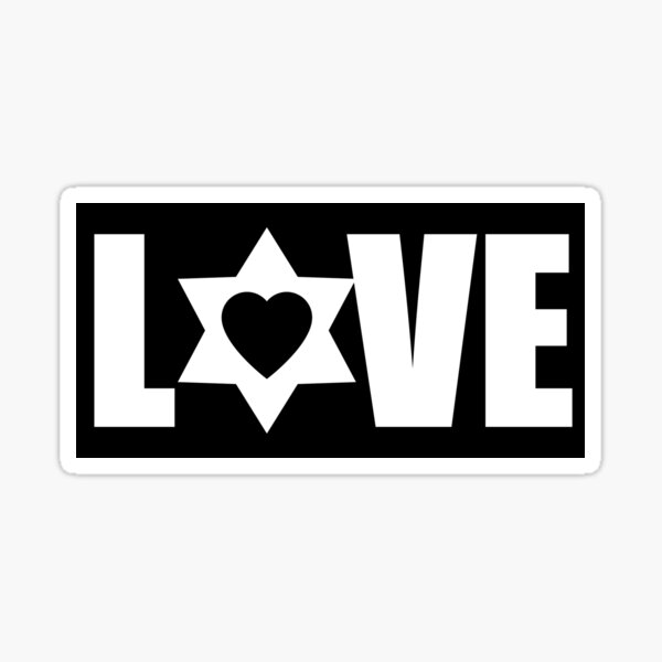 Item preview, L✡VE white on black designed and sold by Jewish Love.