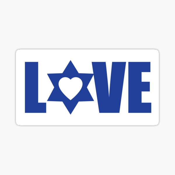 Item preview, L✡VE blue on white designed and sold by Jewish Love.