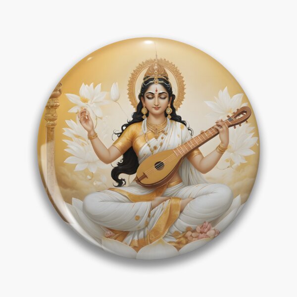 Item preview, Hindu Goddess Saraswati - Wisdom, Music, and Arts Illustration designed and sold by PrometheusStyle.