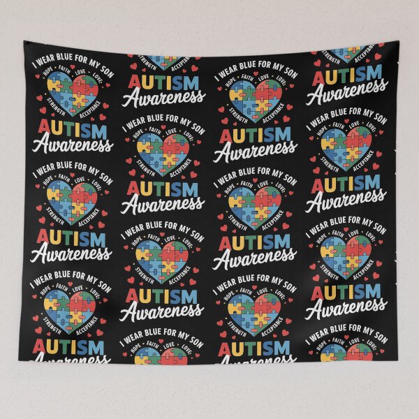 Item preview, I Wear Blue For my son Autism Awareness men women kids mom, autism awareness month designed and sold by BLZART.