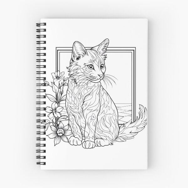 Item preview, Cat #4 Coloring Page Pattern  designed and sold by DavidColoring.