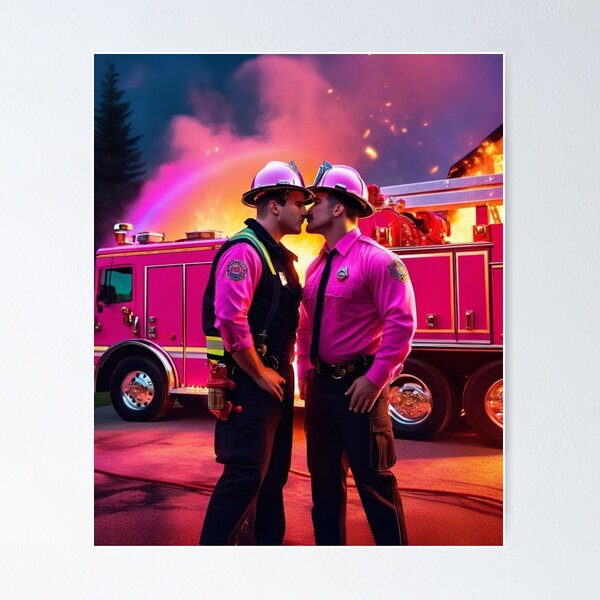 Item preview, Firemen kiss designed and sold by PhilDreams.