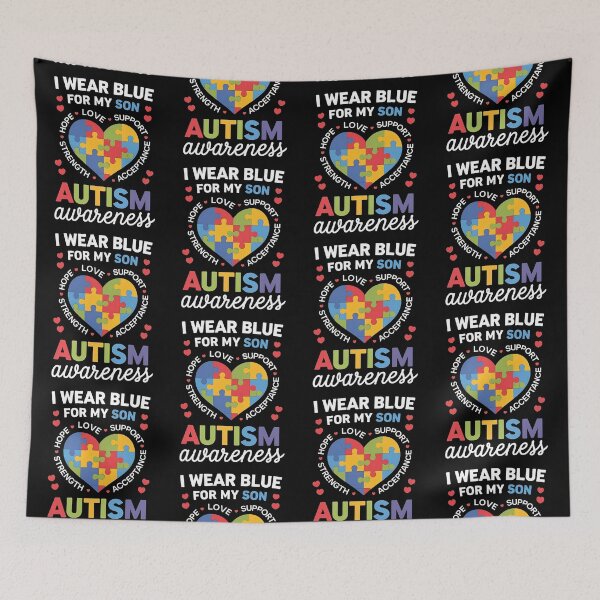 Item preview, I Wear Blue For my son Autism Awareness men women kids mom, autism awareness month designed and sold by BLZART.