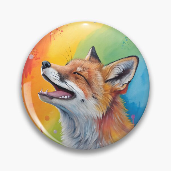 Item preview, colorful oil painted cute fox designed and sold by DuskTillDown.