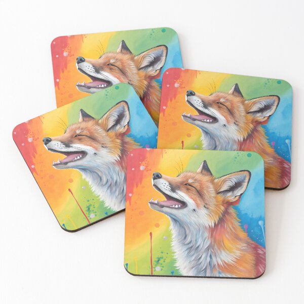 Item preview, colorful oil painted cute fox designed and sold by DuskTillDown.