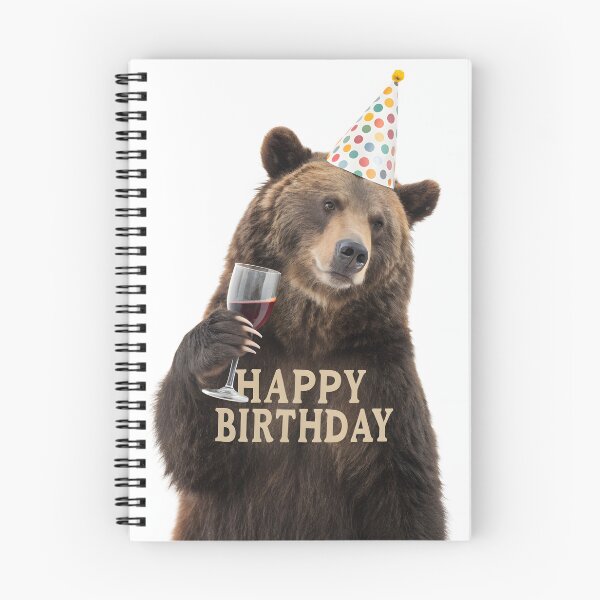 Item preview, happy birthday bear in party hat designed and sold by DuskTillDown.