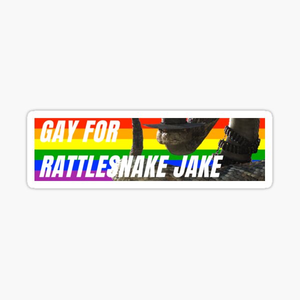 Item preview, GAY FOR RATTLESNAKE JAKE bumper sticker designed and sold by fragilescales.