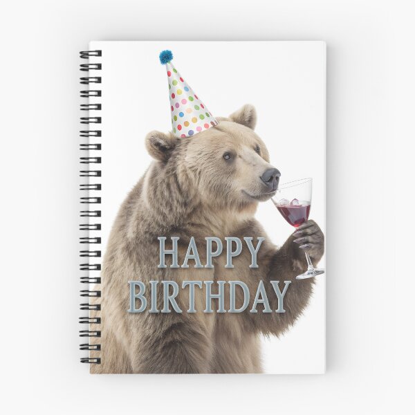 Item preview, happy birthday bear in party hat designed and sold by DuskTillDown.