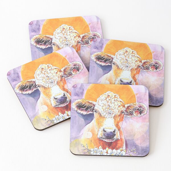 Item preview, Colorful watercolor cow designed and sold by Frank J. Art.