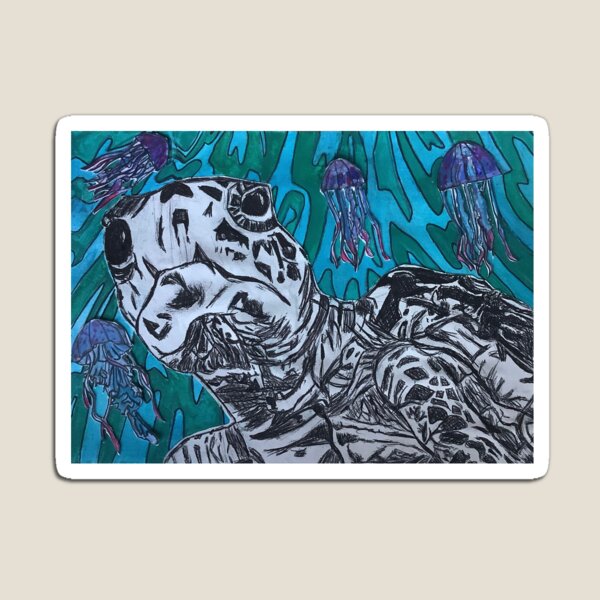 Vista previa del artículo con la obra «Tortuga marina», diseñado y vendido por snoozyfaeriearttt.