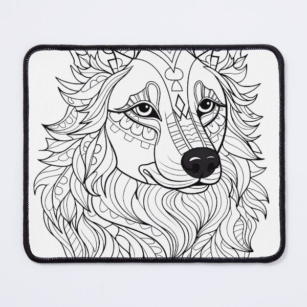 Item preview, Husky #2 Coloring Page Pattern designed and sold by DavidColoring.