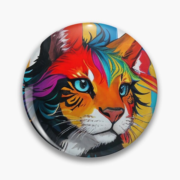 Item preview, Cuadro de gato lindo y colorido designed and sold by Alpha451.