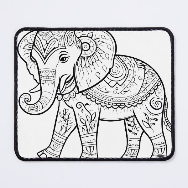 Item preview, Elephant #2 Coloring Page Pattern  designed and sold by DavidColoring.