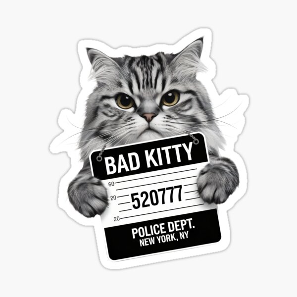Item preview, Bad Kitty Funny Cat Mugshot Criminal Cat Design designed and sold by Trend Pixel Co..