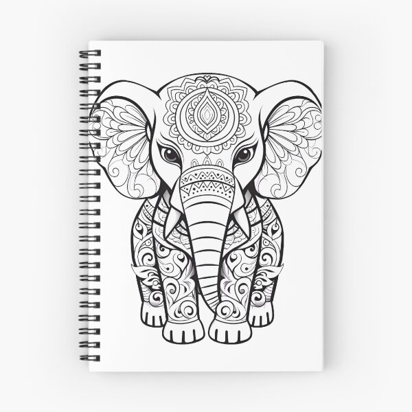 Item preview, Elephant #5 Coloring Page Pattern  designed and sold by DavidColoring.