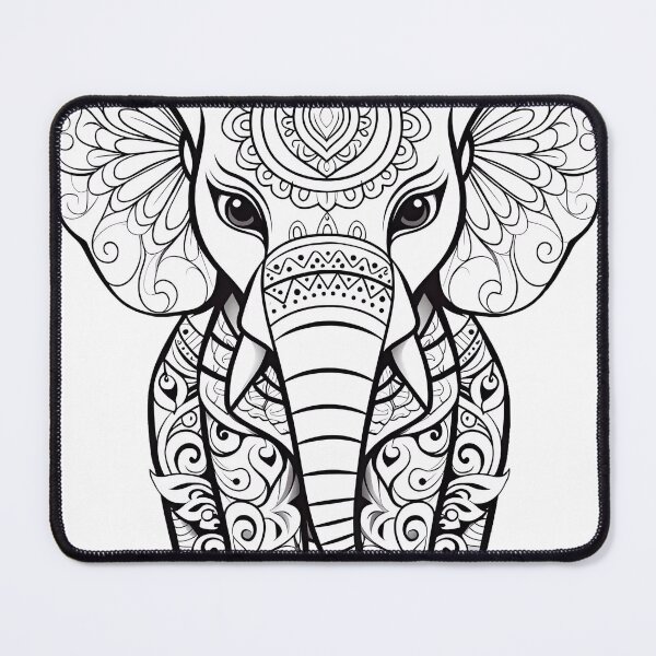 Item preview, Elephant #5 Coloring Page Pattern  designed and sold by DavidColoring.