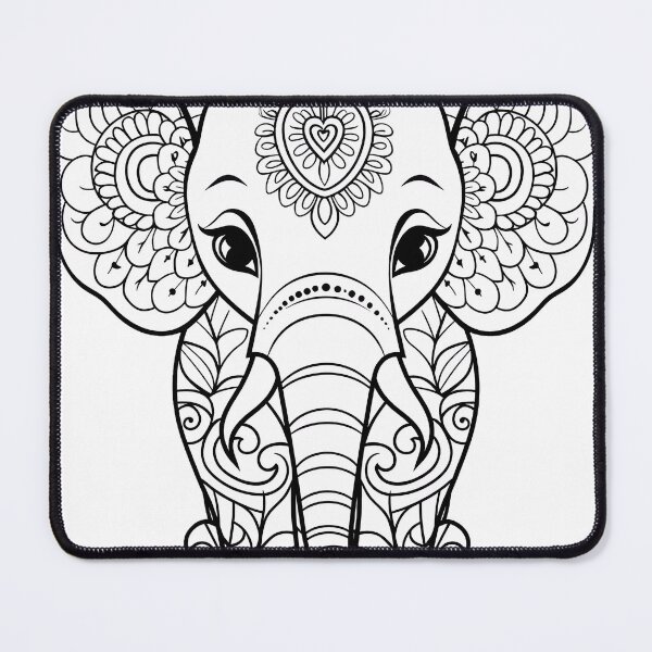 Item preview, Elephant #6 Coloring Page Pattern  designed and sold by DavidColoring.