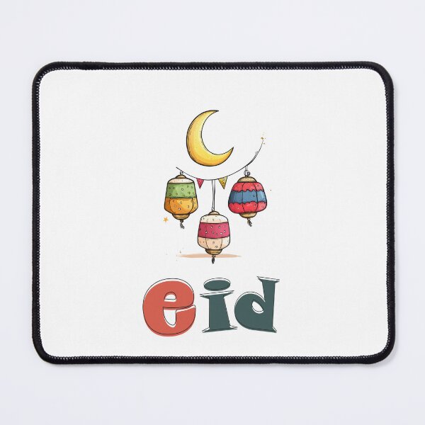 Item preview, Happy and Festive Eid Celebration | Colorful Lanterns, Crescent Moon & Playful Artistic Lettering designed and sold by FUNqoosh.