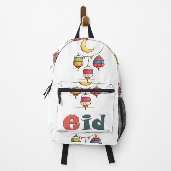 Item preview, Happy and Festive Eid Celebration | Colorful Lanterns, Crescent Moon & Playful Artistic Lettering designed and sold by FUNqoosh.