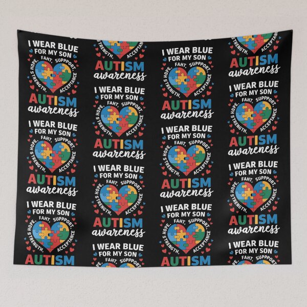 Item preview, I Wear Blue For my son Autism Awareness men women kids mom, autism awareness month designed and sold by BLZART.