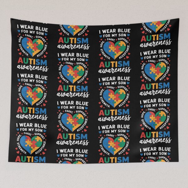 Item preview, I Wear Blue For my son Autism Awareness men women kids mom, autism awareness month designed and sold by BLZART.
