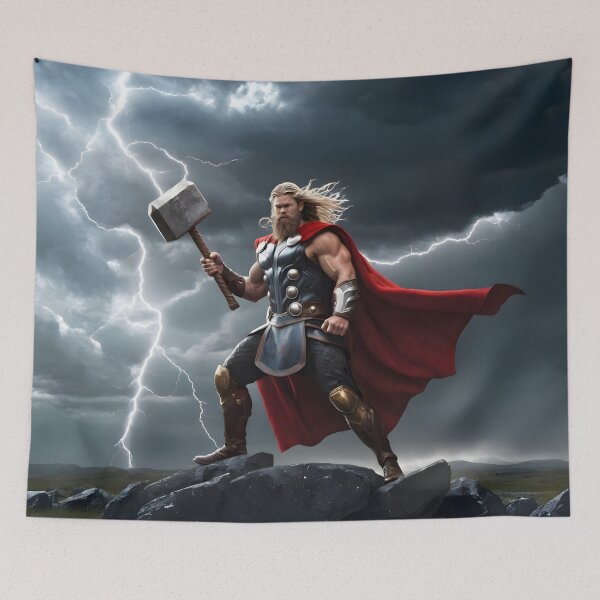 Item preview, Norse God Thor - Thunder and Power Viking Artwork designed and sold by PrometheusStyle.