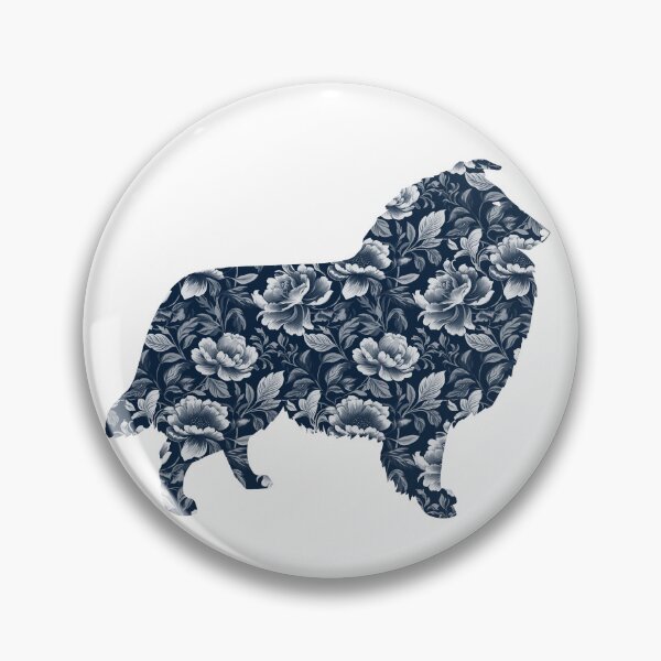 Item preview, Rough Collie in Blue Porcelain Pattern designed and sold by Spinyflowerart.