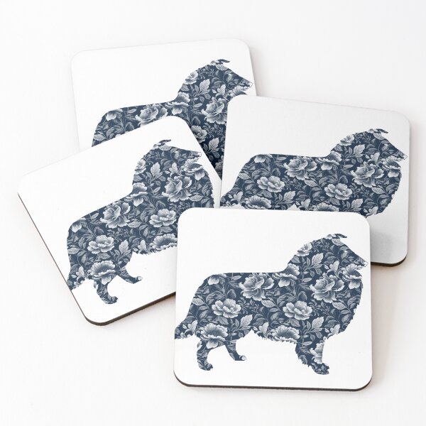 Item preview, Rough Collie in Blue Porcelain Pattern designed and sold by Spinyflowerart.