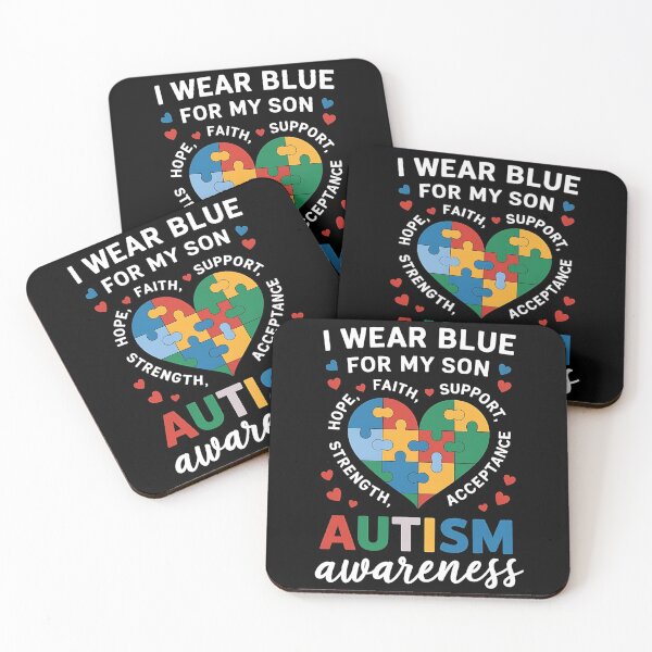 Item preview, I Wear Blue For my son Autism Awareness men women kids mom, autism awareness month designed and sold by BLZART.