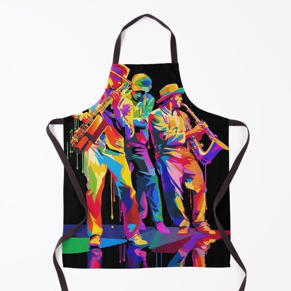 Item preview, Vibrant Jazz Trio – Psychedelic Saxophone Art Poster designed and sold by djovan.