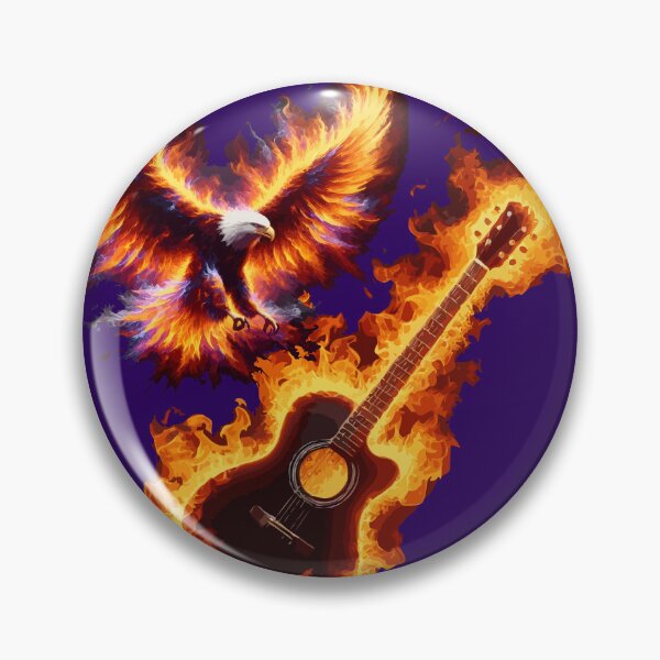 Item preview, Fiery Eagle and Flaming Guitar designed and sold by houta.
