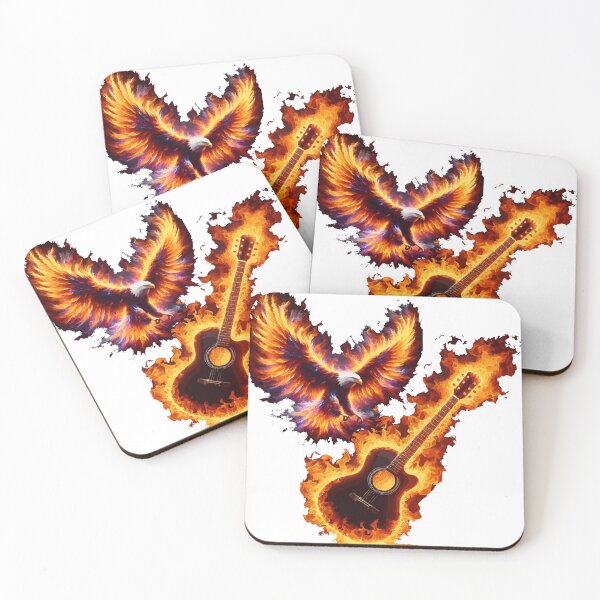 Item preview, Fiery Eagle and Flaming Guitar designed and sold by houta.