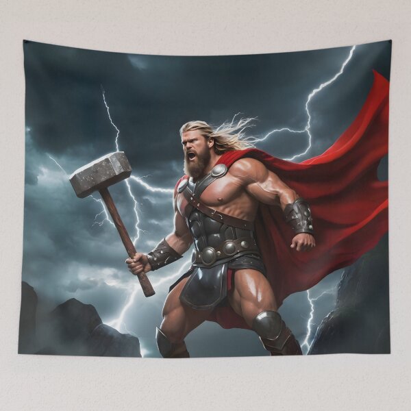 Item preview, Norse God Thor - Thunder and Power Viking Artwork2 designed and sold by PrometheusStyle.