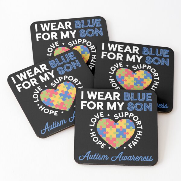 Item preview, I Wear Blue For my son Autism Awareness men women kids mom, autism awareness month designed and sold by BLZART.