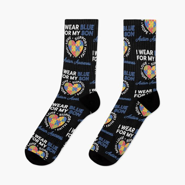 Item preview, I Wear Blue For my son Autism Awareness men women kids mom, autism awareness month designed and sold by BLZART.
