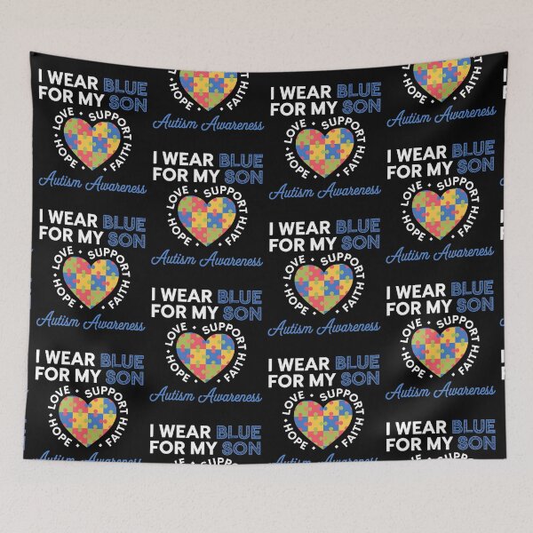 Item preview, I Wear Blue For my son Autism Awareness men women kids mom, autism awareness month designed and sold by BLZART.