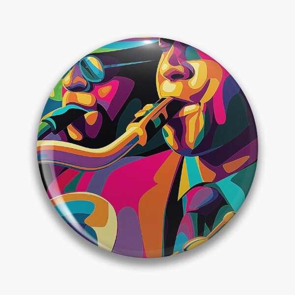 Item preview, Neon Jazz Duo – Psychedelic Saxophone Groove Poster designed and sold by djovan.