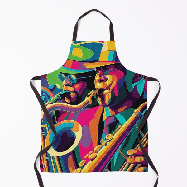 Item preview, Neon Jazz Duo – Psychedelic Saxophone Groove Poster designed and sold by djovan.