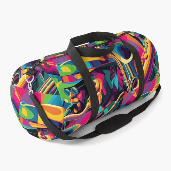 Item preview, Neon Jazz Duo – Psychedelic Saxophone Groove Poster designed and sold by djovan.
