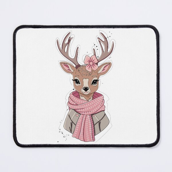 Item preview, Deer with pink scarf designed and sold by SimoesArtistry.