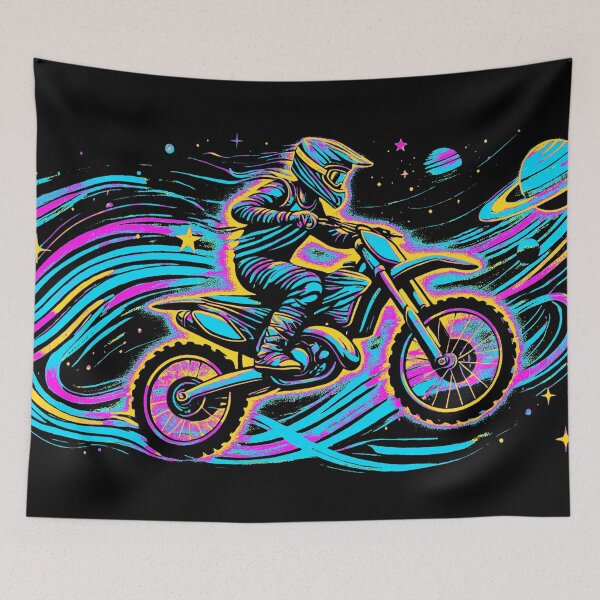 Item preview, Riding through Space - Motocross Rider designed and sold by NaturePrints.