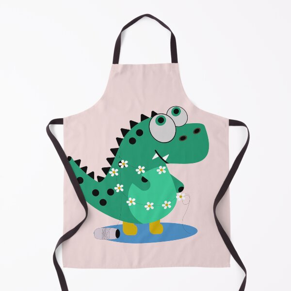 Item preview, Dinosaur wearing Daisy Flowers Decoration and Wearing Yellow Boots designed and sold by AlginaPugachova.