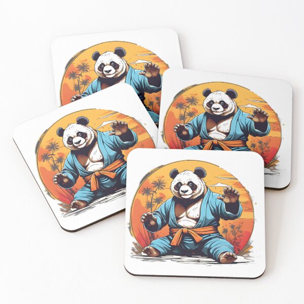 Item preview, cute panda practicing karate designed and sold by Karaz's Animal Kingdom.