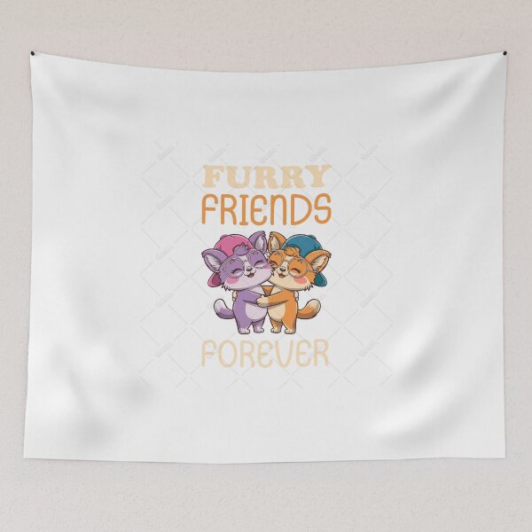 Item preview, Furry Friends Forever – Cute Cat & Dog Friendship Design designed and sold by Meowsterpiece23.