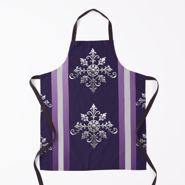 Item preview, Purple Striped Silver Damask designed and sold by DesignsByPrnces.