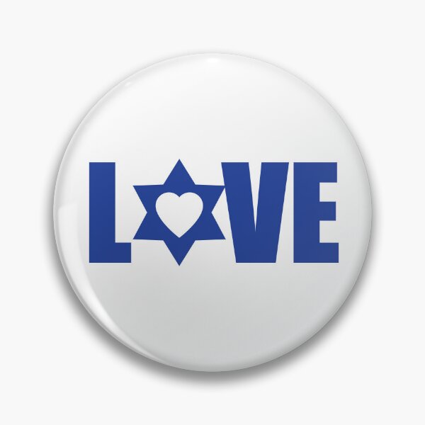Item preview, L✡VE blue on white designed and sold by Jewish Love.