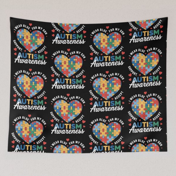 Item preview, I Wear Blue For my son Autism Awareness men women kids mom, autism awareness month designed and sold by BLZART.