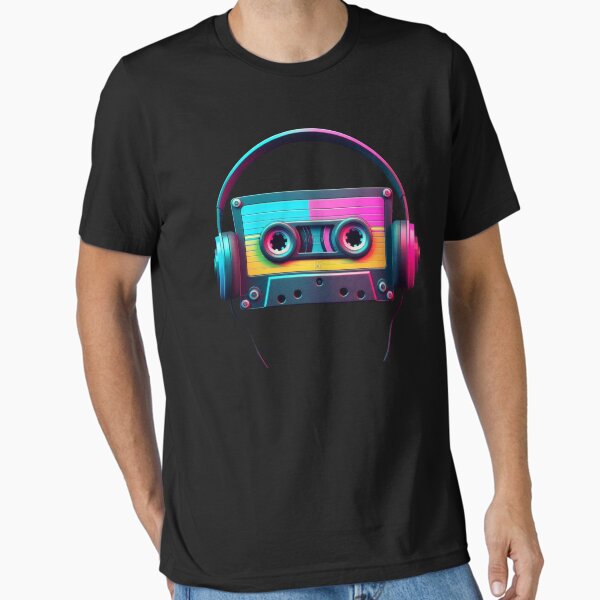 Vista previa del artículo con la obra «Rebobinar los buenos tiempos retro», diseñado y vendido por PrintHorizonD.